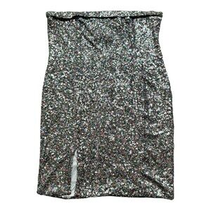 Ashley Stewart Multicolor Sequin Pencil Skirt